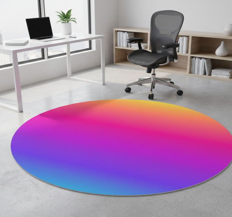 Dywan winylowy wzór geometryczny kolorowe gradientowe koło - TenStickers