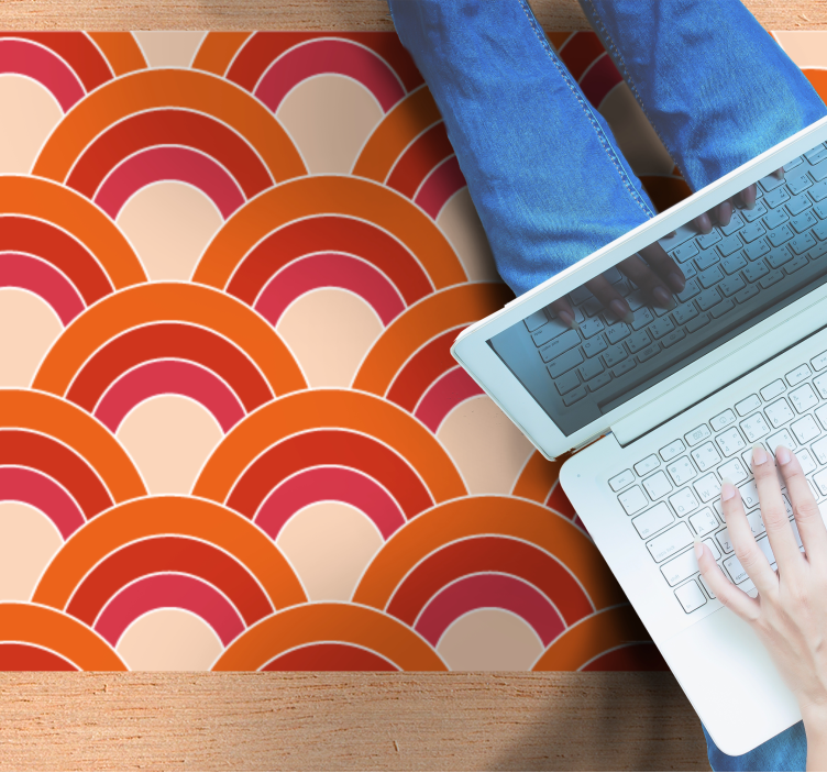 Dywan winylowy wzór geometryczny kolorowe wzory łukowe - TenStickers