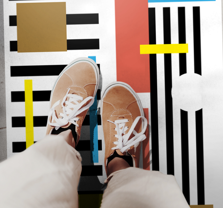 Nowoczesny dywan winylowy kolorowe wzory w paski - TenStickers