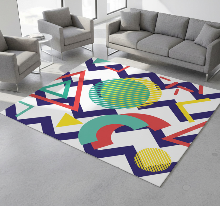 Dywan winylowy wzór geometryczny kolorowy wzór - TenStickers