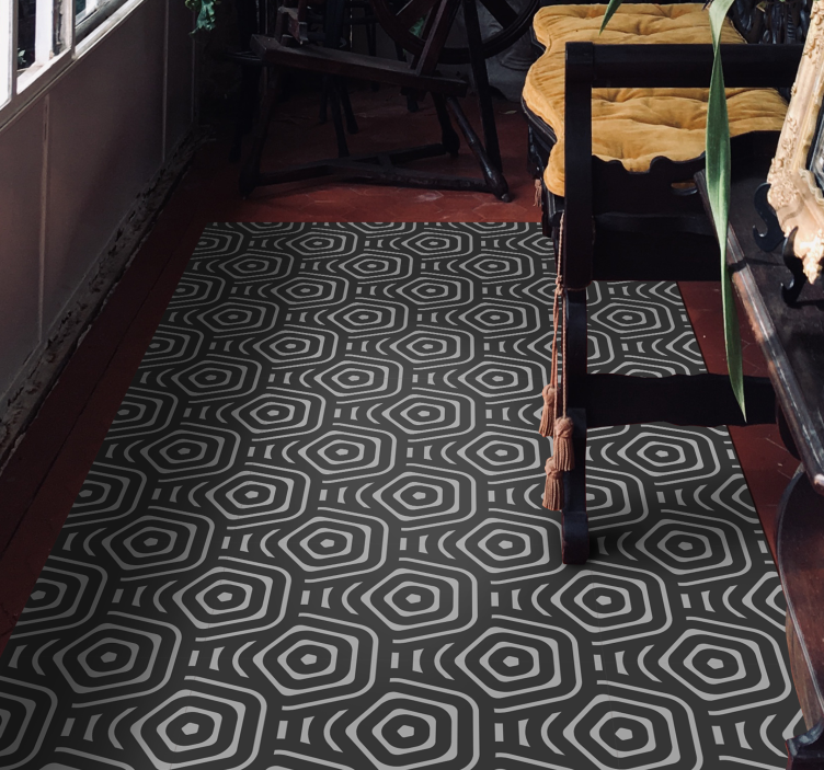 Dywan winylowy wzór geometryczny koncentryczne diamenty - TenStickers