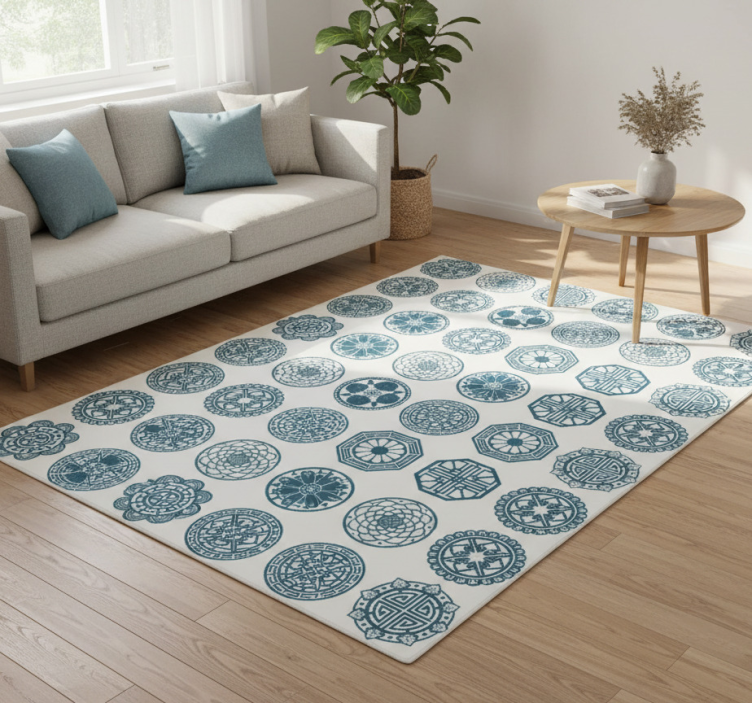 Dywan winylowy wzór geometryczny kształty koreańskie - TenStickers