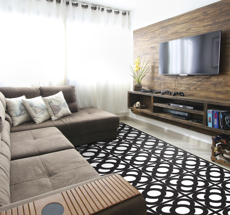 Dywan winylowy wzór geometryczny motywy okrągłe - TenStickers