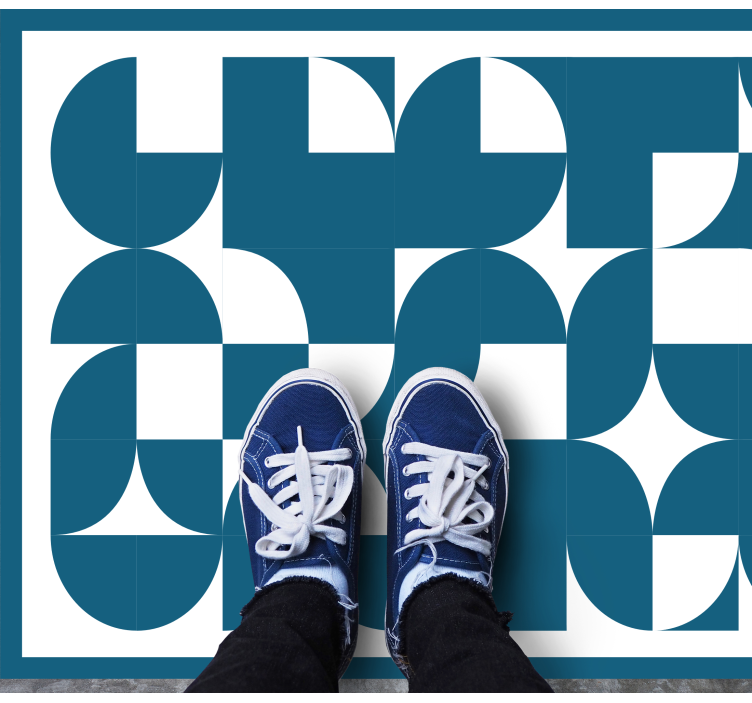 Dywan winylowy wzór geometryczny niebieski abstrakcyjny - TenStickers