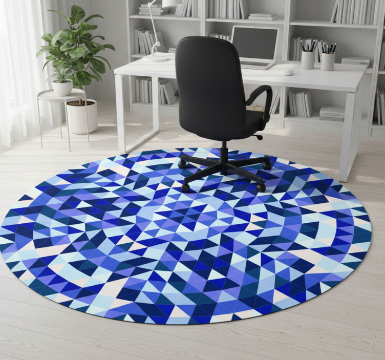 Dywan winylowy wzór geometryczny niebieskie okręgi - TenStickers