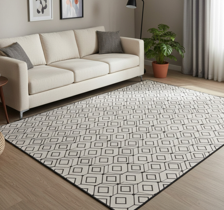 Dywan winylowy wzór geometryczny nowoczesne diamenty - TenStickers