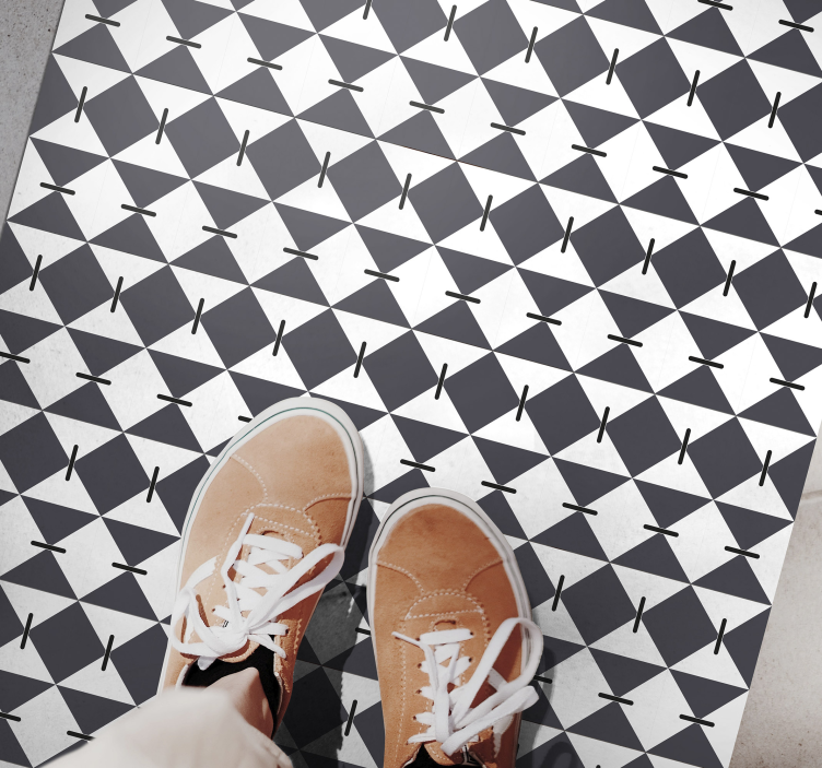 Dywan winylowy wzór geometryczny nowoczesny motyw diamentowy - TenStickers