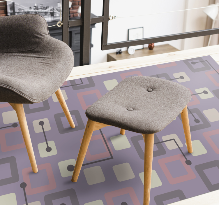 Dywan winylowy wzór geometryczny obwody geometryczne - TenStickers