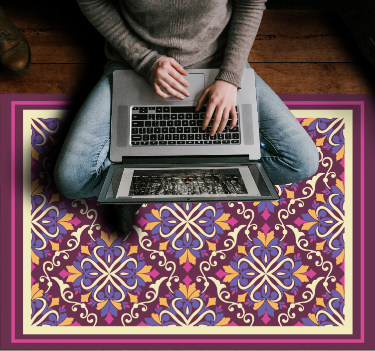 Dywan winylowy geometryczny wzór ozdobny wzór płytek - TenStickers