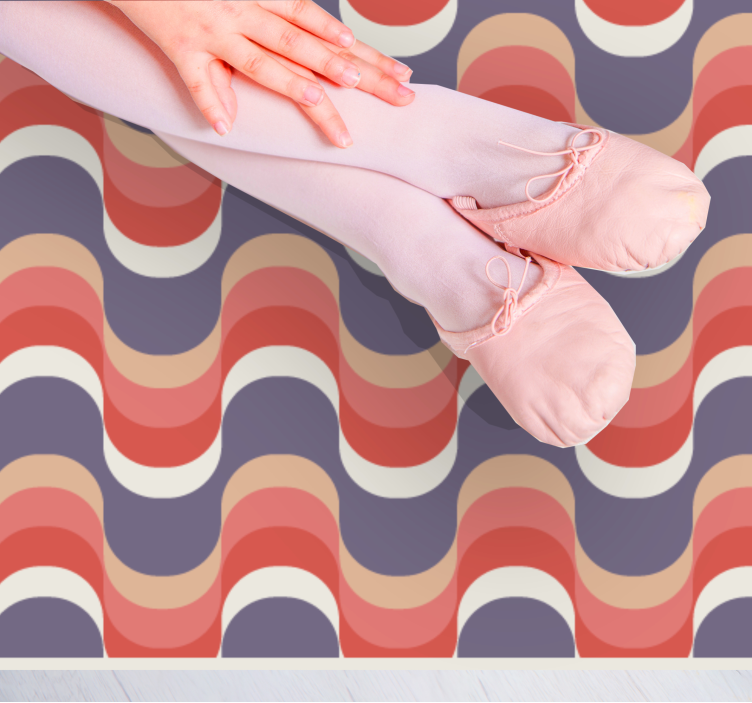 Dywan winylowy wzór geometryczny paleta falistych kolorów - TenStickers