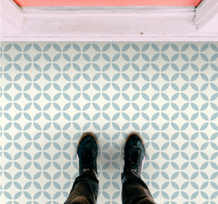 Dywan winylowy imitacja płytek płytka z wzorem kołowym - TenStickers