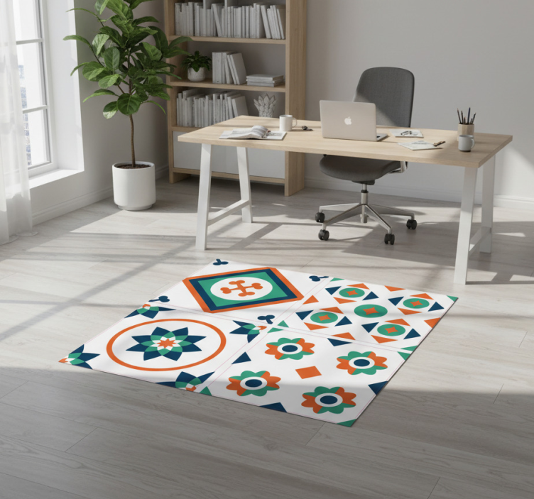 Dywan winylowy wzór geometryczny płytki geometryczne - TenStickers