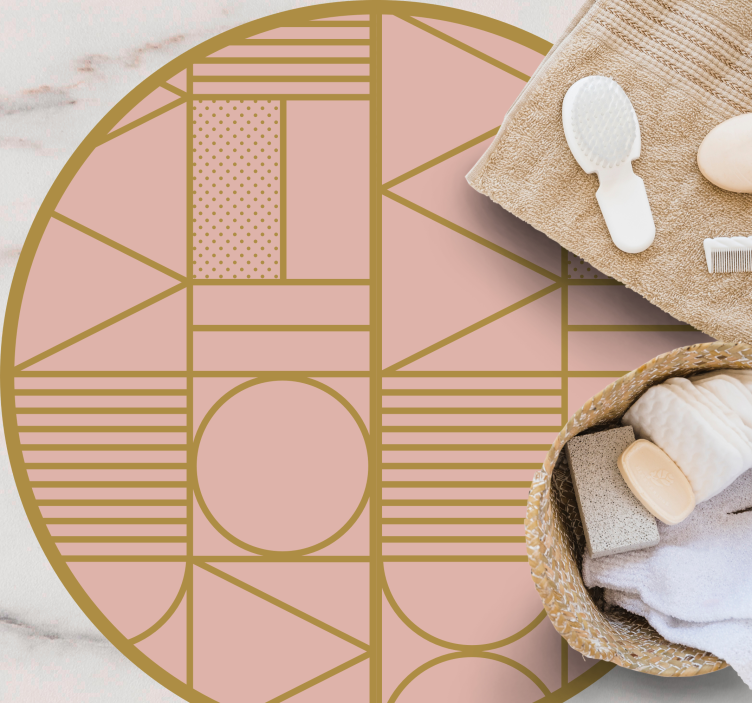 Dywan winylowy wzór geometryczny różowy motyw - TenStickers