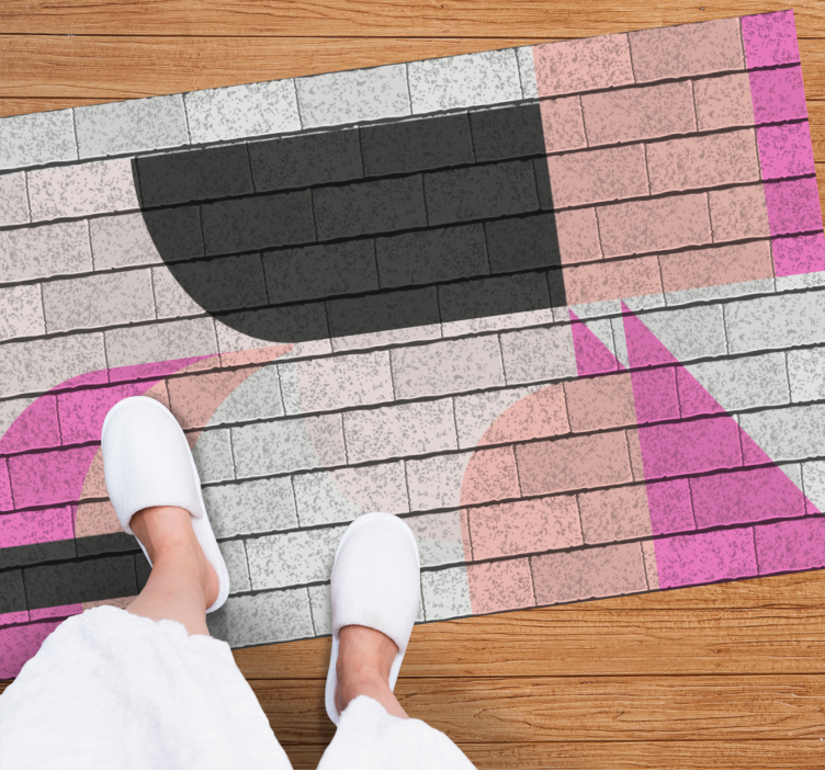 Dywan winylowy wzór geometryczny segmenty kolorystyczne - TenStickers