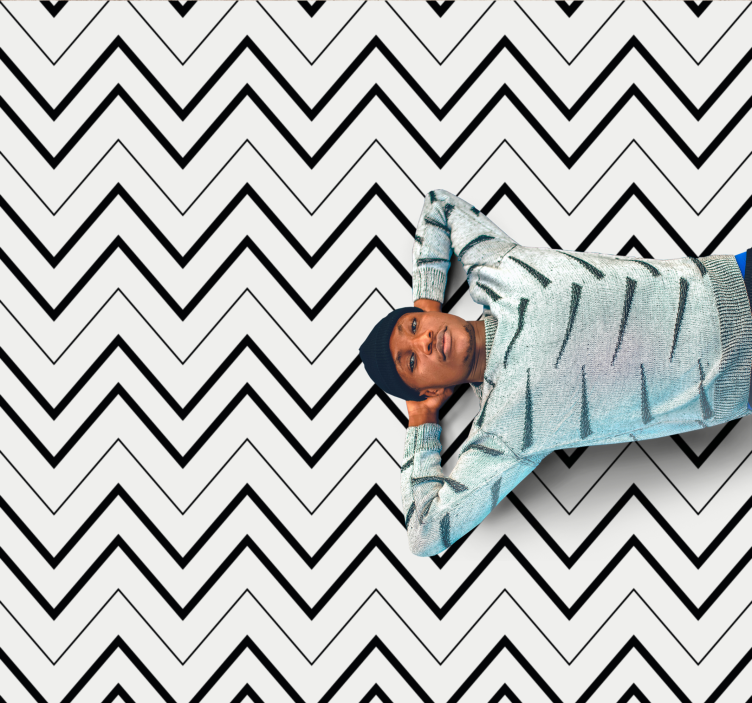 Minimalistyczny dywan winylowy w stylu chevron - TenStickers