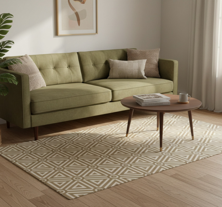 Dywan winylowy wzór geometryczny styl retro vintage - TenStickers