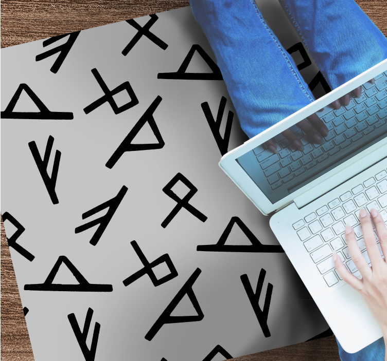 Dywan winylowy wzór geometryczny stylowe czarne kształty - TenStickers