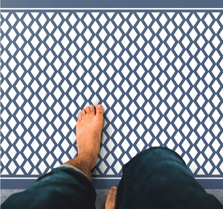 Dywan winylowy wzór geometryczny szykowny motyw diamentowy - TenStickers