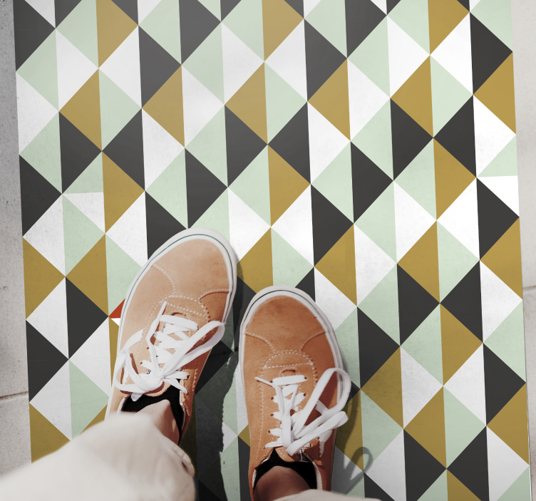 Dywan winylowy wzór geometryczny trójkątny układ mozaikowy - TenStickers