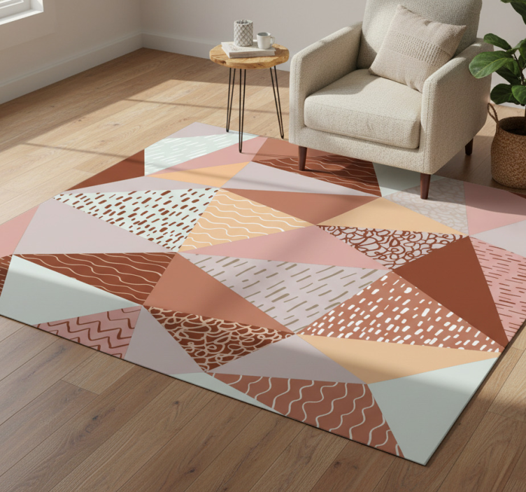 Dywan winylowy wzór geometryczny kompozycja trójkątów - TenStickers