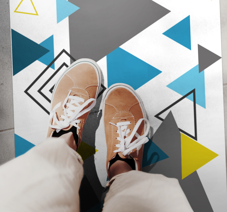 Dywan winylowy wzór geometryczny w abstrakcyjne trójkąty - TenStickers