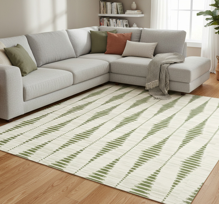 Dywan winylowy wzór geometryczny w kolorze mchu - TenStickers