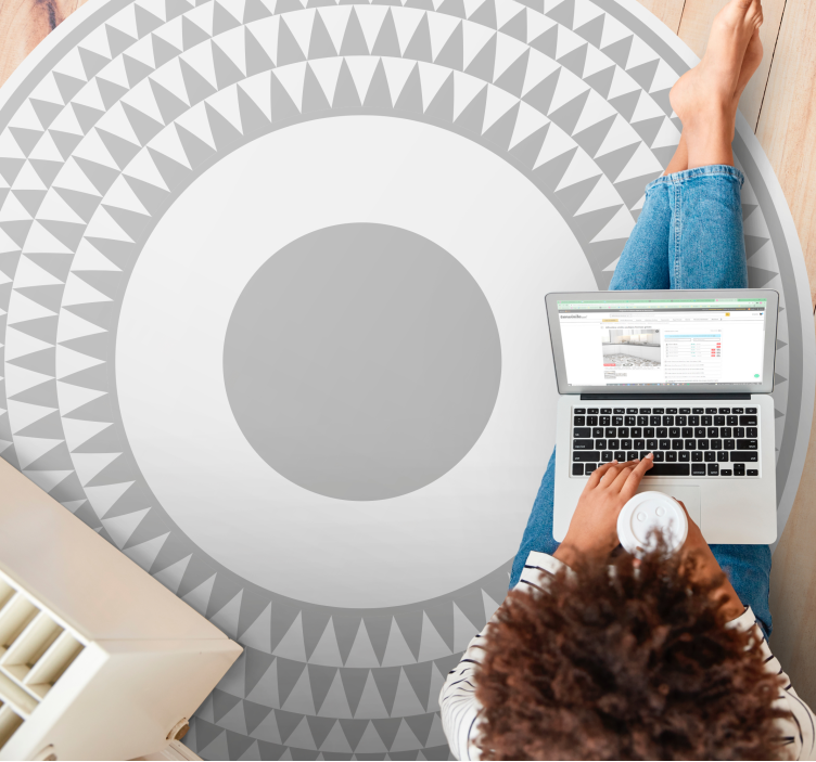 Dywan winylowy wzór geometryczny w koncentryczne okręgi - TenStickers