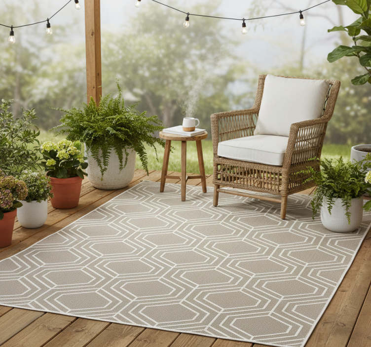 Dywan winylowy wzór geometryczny w kształcie plastra miodu - TenStickers