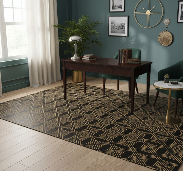 Dywan winylowy wzór geometryczny w stylu art deco - TenStickers