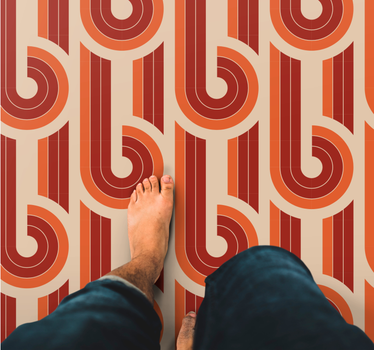 Dywan winylowy wzór geometryczny w stylu retro - TenStickers