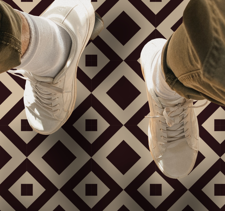 Dywan winylowy wzór geometryczny z motywem diamentów - TenStickers