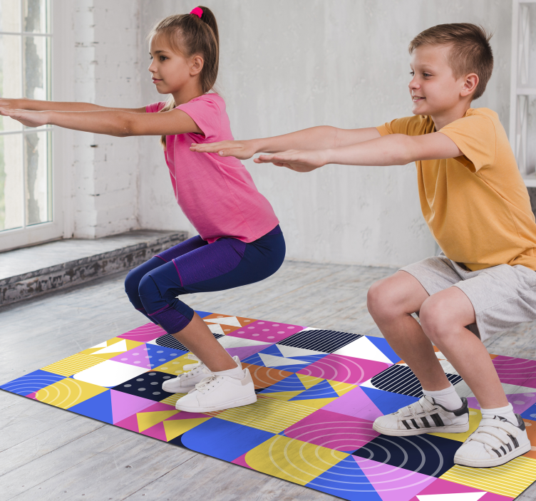 Dywan winylowy wzór geometryczny zabawa wzorami - TenStickers