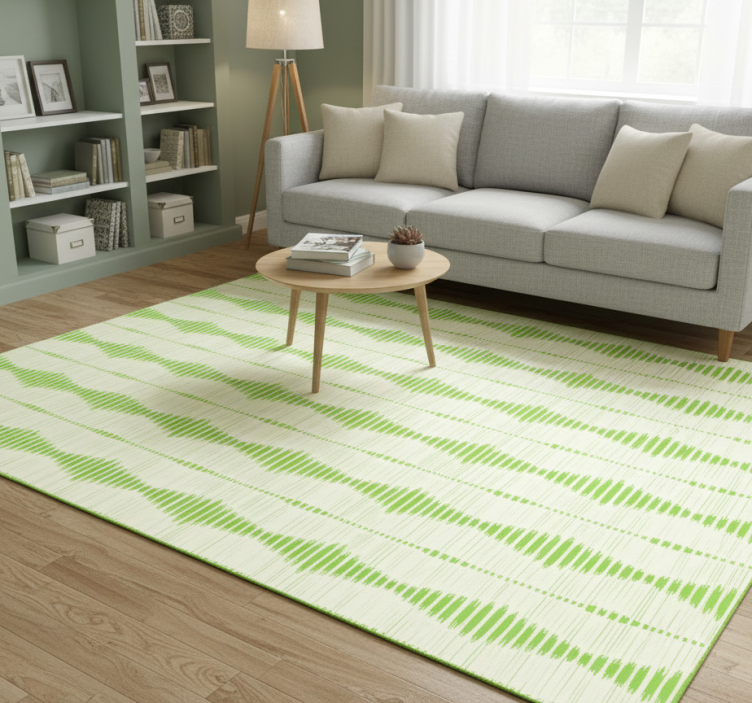 Dywan winylowy wzór geometryczny zielony ikat - TenStickers