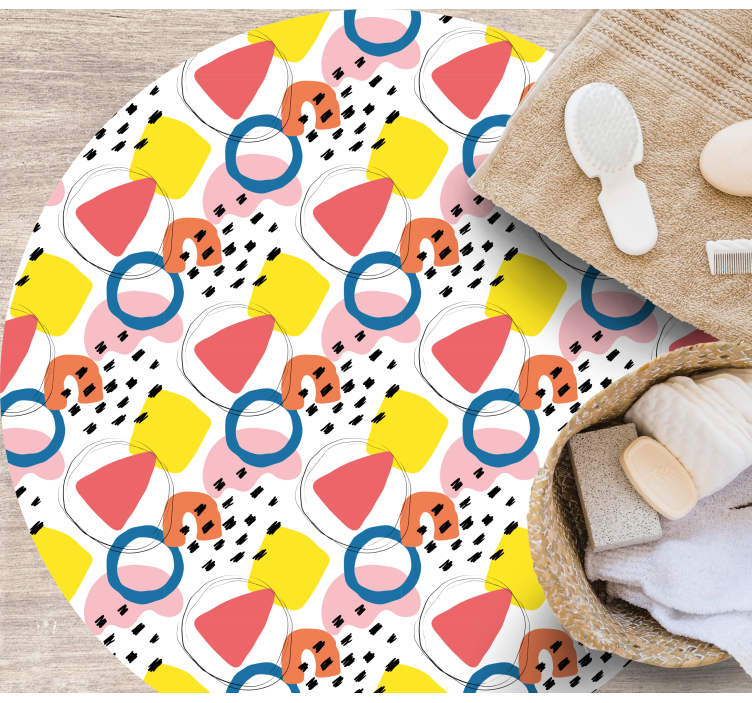 Minimalistyczny dywan winylowy żywe aranżacje kształtów - TenStickers