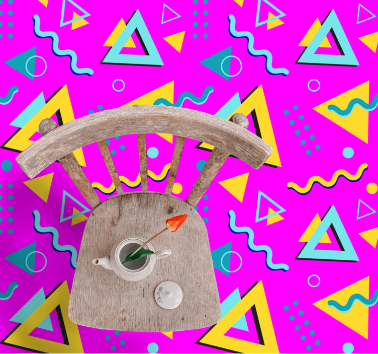 Dywan winylowy wzór geometryczny motyw memphis z lat 80 - TenStickers