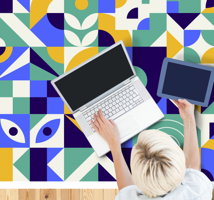 Dywan winylowy wzór geometryczny Żywe wzory geometryczne - TenStickers