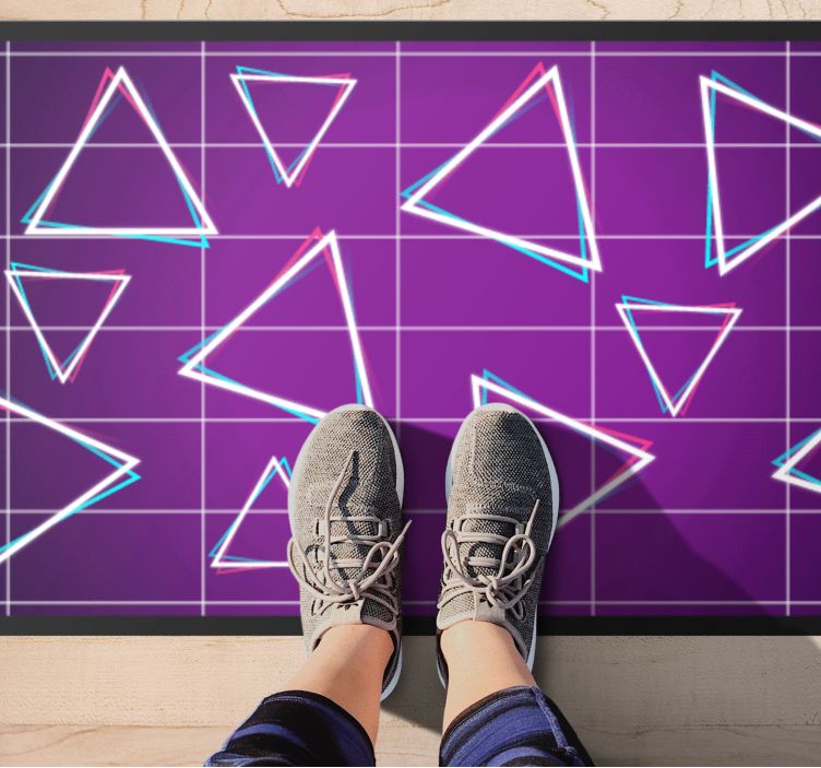 Dywan winylowy wzór geometryczny żywy motyw trójkątów - TenStickers