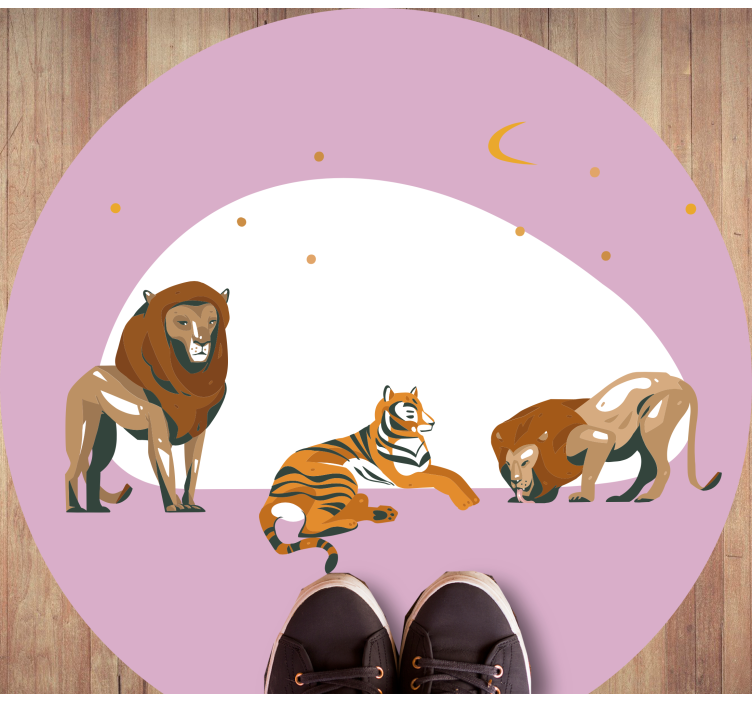 Dywan winylowy zwierzęta safari z dzikimi zwierzętami - TenStickers