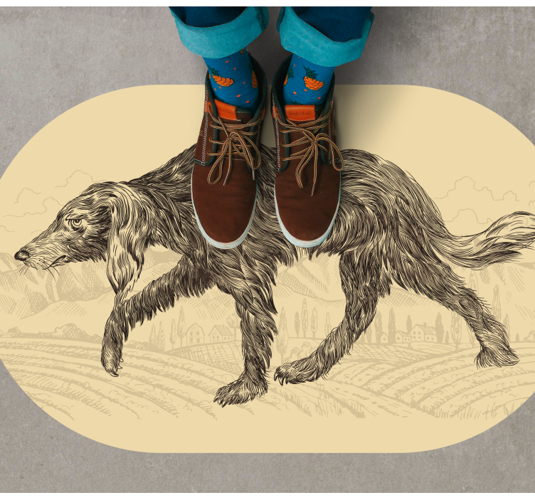 Dywan winylowy zwierzęta elegancka psia sylwetka - TenStickers