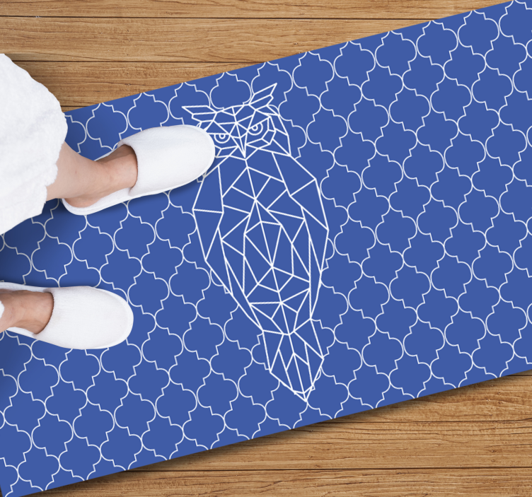 Dywan winylowy zwierzęta geometryczny wzór sowy - TenStickers