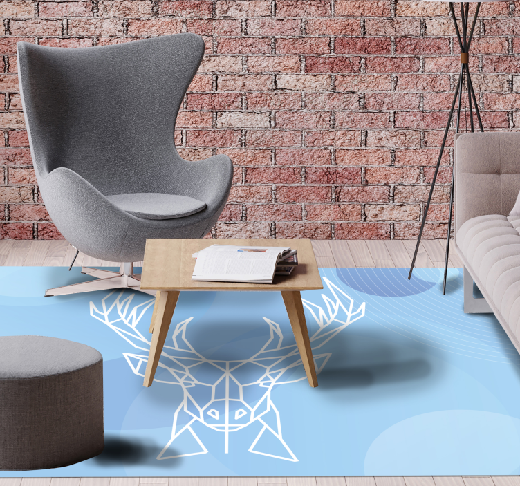 Dywan winylowy zwierzęta geometryczna głowa jelenia - TenStickers