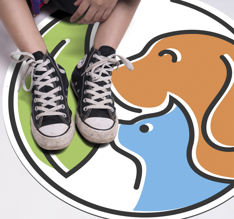 Dywan winylowy zwierzęta abstrakcyjne twarze zwierząt - TenStickers