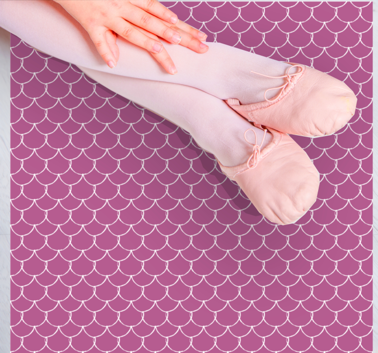 Kwadratowy dywan winylowy Mątwy mała syrenka różowa - TenStickers