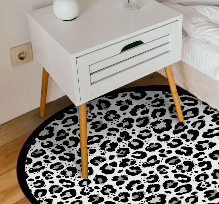 Dywan winylowy wzór zwierzęcy okrągły w panterkę - TenStickers