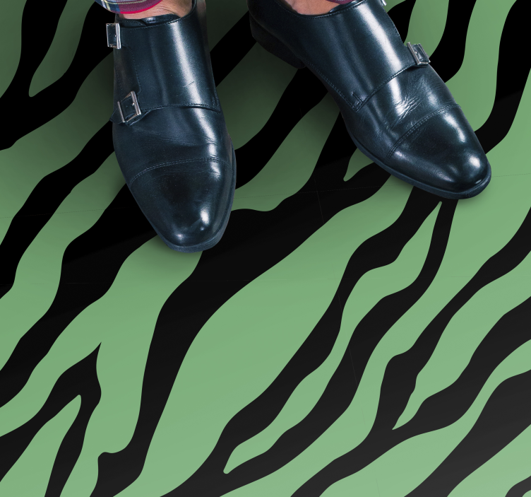 Dywan winylowy wzór zwierzęcy zielone paski zebry - TenStickers