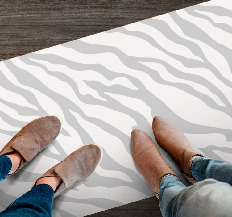 Dywan winylowy wzór zwierzęcy szare paski zebry - TenStickers
