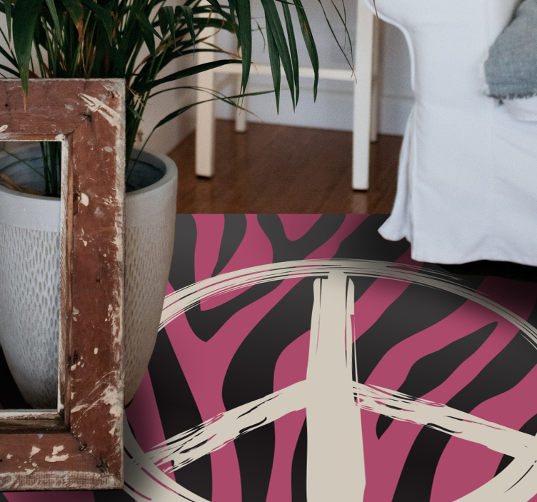 Dywan winylowy wzór zwierzęcy w znaki pokoju - TenStickers