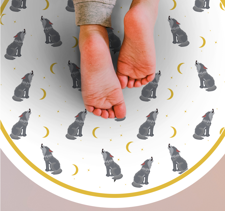 Dywan winylowy wzór zwierzęcy wzór księżyca wilka - TenStickers