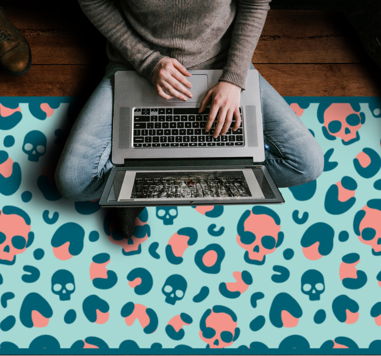 Dywan winylowy wzór zwierzęcy zabawa wzorem czaszki - TenStickers