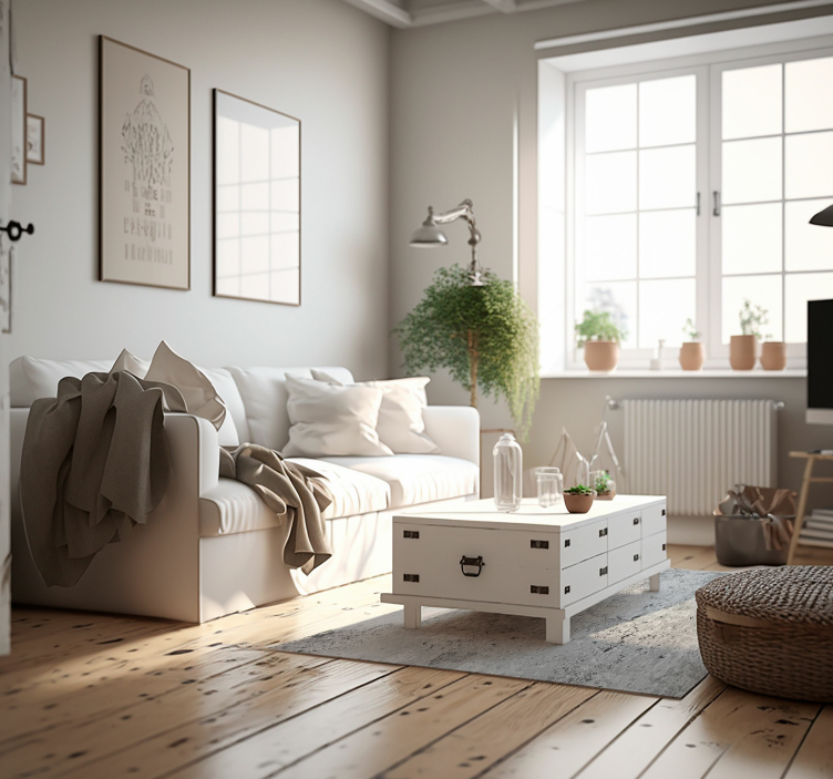 Oszałamiający dywan winylowy z białego cementu - TenStickers